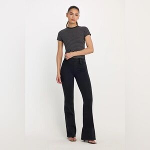 GOOD AMERICAN Power Stretch Pull On Flares - Black001